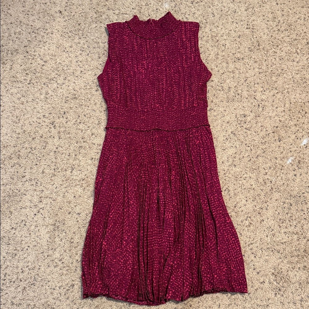 Nanette Lepore Textured Sleeveless Red Dress